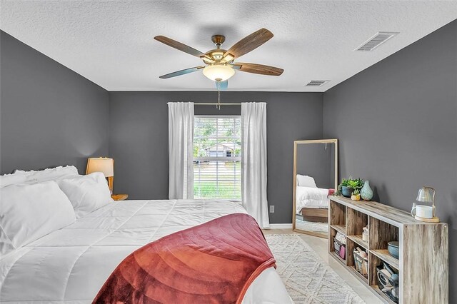 1360 18th Ave SW, Vero Beach, FL 32962 - bedroom featuring a textured ceiling, a ceiling fan, and baseboards