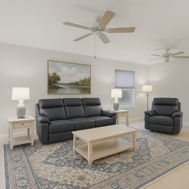 1872 Easthampton Ter, Vero Beach, FL 32966 - living room with ceiling fan and baseboards
