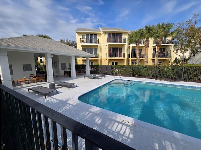 view of pool with a patio