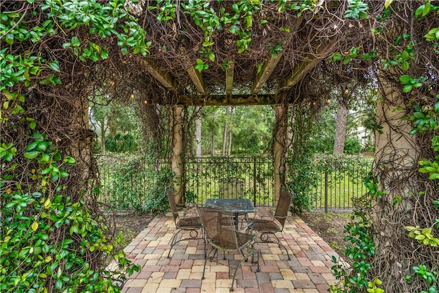 view of patio with a fenced backyard