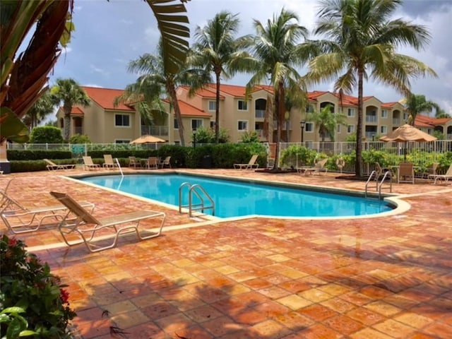 view of pool with a patio