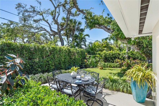 view of patio / terrace featuring outdoor dining area