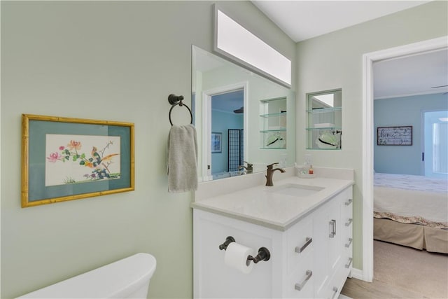 bathroom with vanity and toilet