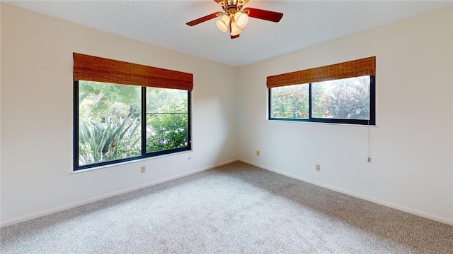 585 W Forest Trl, Vero Beach, FL 32962 - carpeted spare room with plenty of natural light, ceiling fan, baseboards, and a textured ceiling