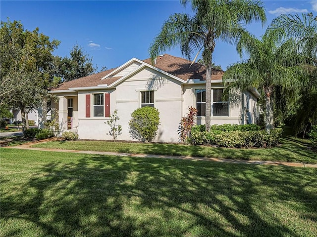 view of front of home with a front yard