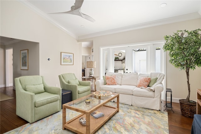2139 Via Fuentes St Unit 2139, Vero Beach, FL 32963 - living area featuring hardwood / wood-style flooring, crown molding, a ceiling fan, and recessed lighting