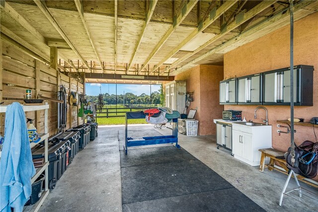 view of stable featuring a sink