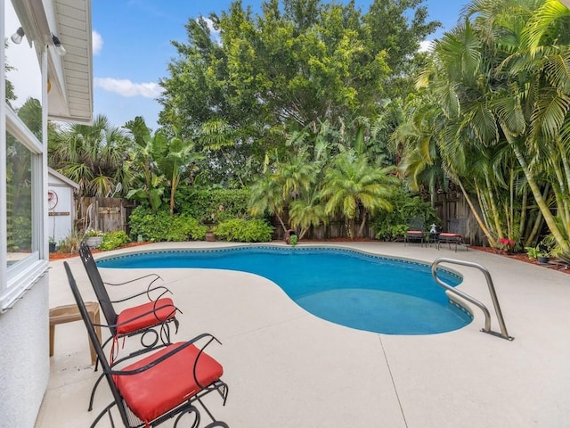 view of pool featuring a patio area