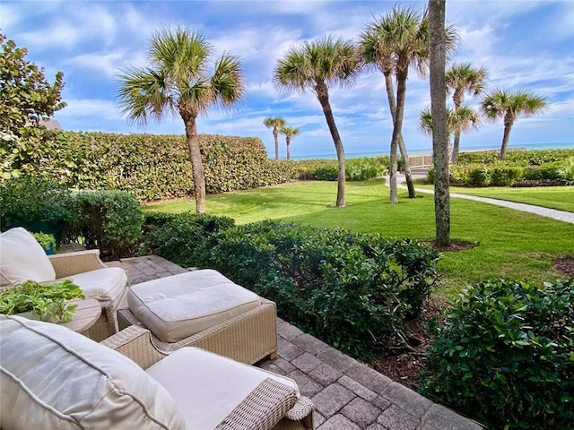 view of yard with a patio area