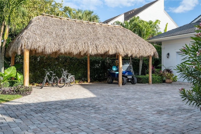 view of patio with a gazebo