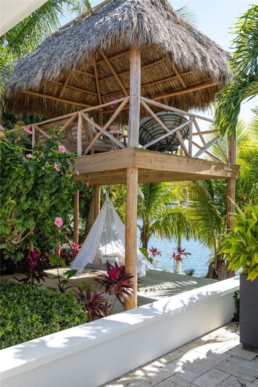 view of patio / terrace with a gazebo