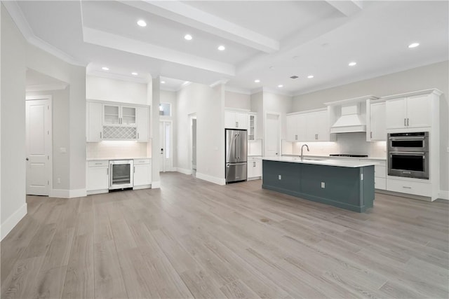 1820 Arawak St, Vero Beach, FL 32967 - bathroom with baseboards, ornamental molding, vanity, and wood finished floors