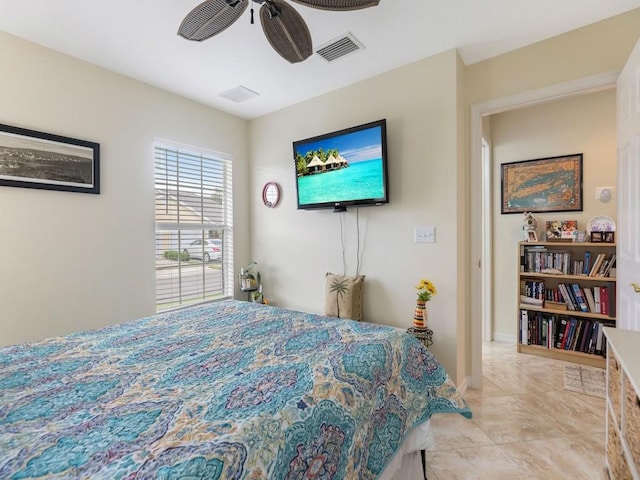497 7th St, Vero Beach, FL 32962 - bedroom featuring light tile patterned flooring and ceiling fan
