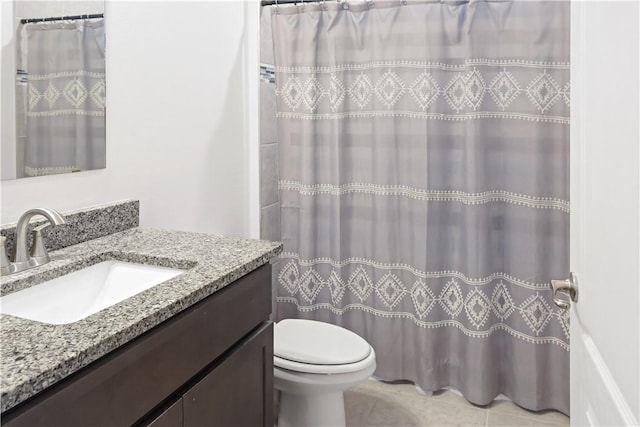 4308 Lago Vista Dr, Sebastian, FL 32976 - full bathroom with toilet, tile patterned flooring, vanity, and a shower with curtain