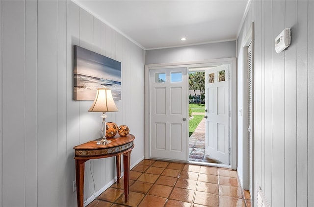 entrance foyer with ornamental molding