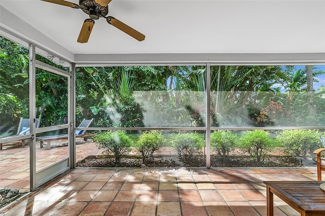 view of unfurnished sunroom