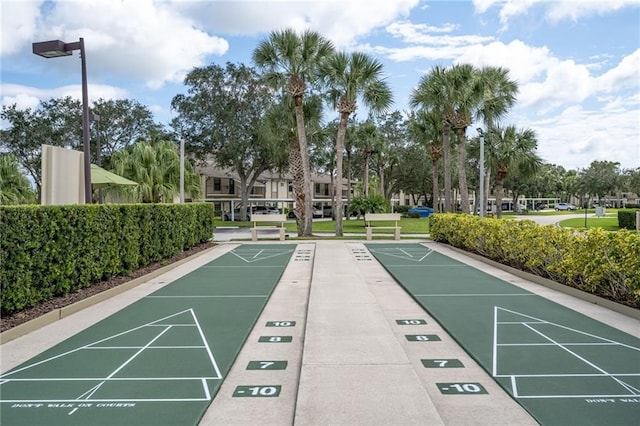 view of community featuring shuffleboard