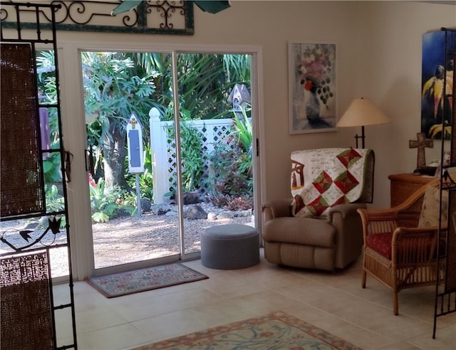 entryway featuring tile patterned flooring