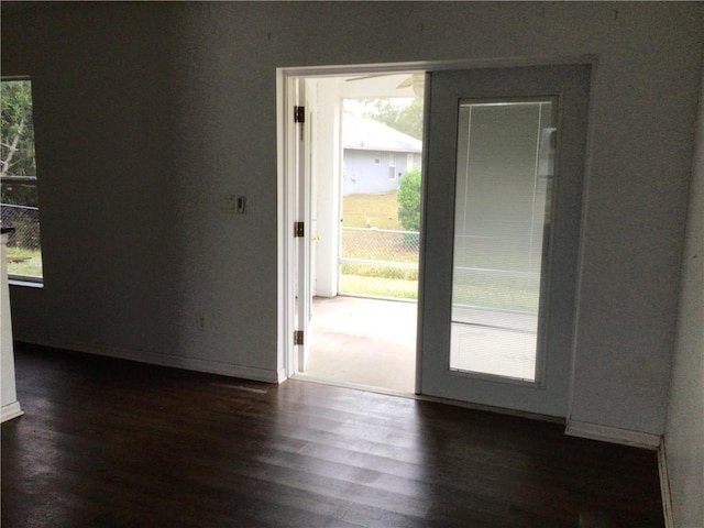 interior space featuring dark hardwood / wood-style flooring