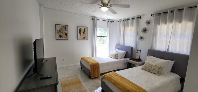 1825 4th Ln, Vero Beach, FL 32962 - bedroom with ceiling fan and wood ceiling