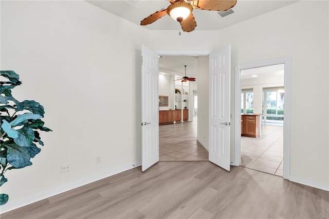 unfurnished room featuring light wood-type flooring