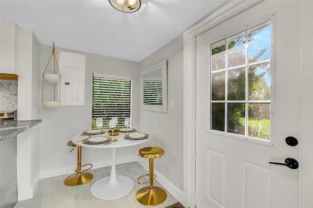 entryway featuring plenty of natural light and electric panel