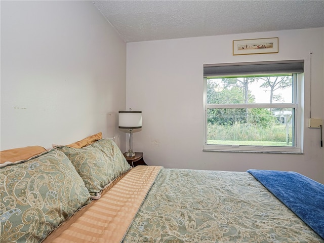 bedroom featuring a textured ceiling