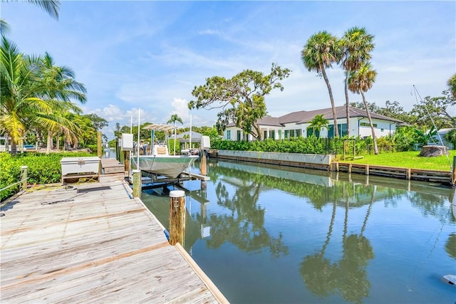 649 E Causeway Blvd, Vero Beach, FL 32963 - dock with boat lift and a water view