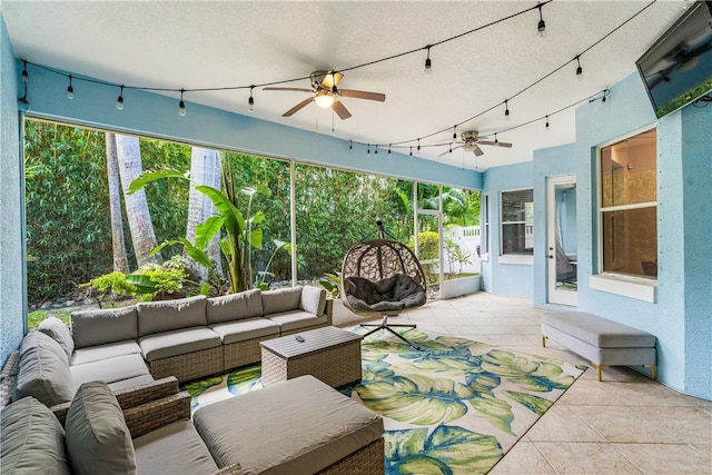 exterior space featuring an outdoor living space