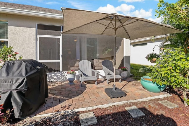 view of patio / terrace featuring area for grilling