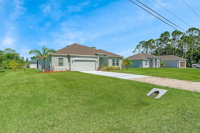 8645 95th Ave, Vero Beach, FL 32967 - single story home with a front lawn, driveway, stucco siding, and an attached garage