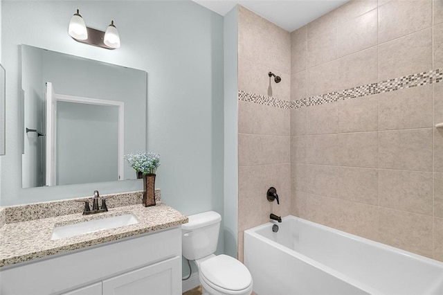 8645 95th Ave, Vero Beach, FL 32967 - bathroom featuring toilet, shower / tub combination, and vanity