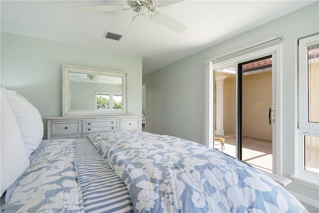 bedroom with ceiling fan