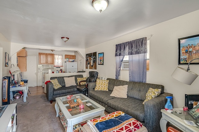 view of carpeted living room