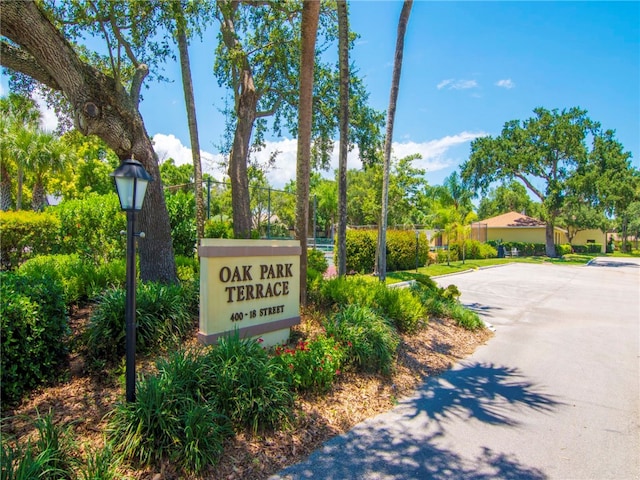 view of community sign