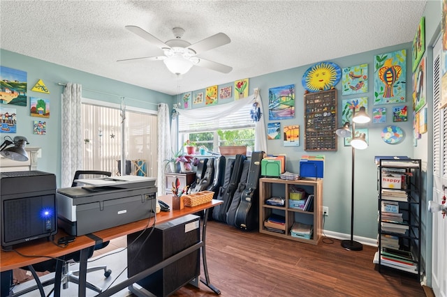 51 Woodland Dr Unit 106, Vero Beach, FL 32962 - office space featuring ceiling fan, wood finished floors, and a textured ceiling