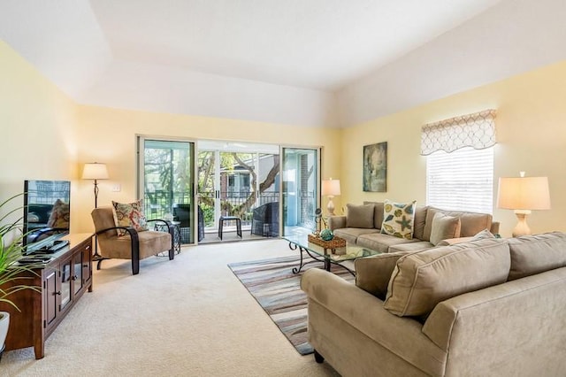 view of carpeted living area