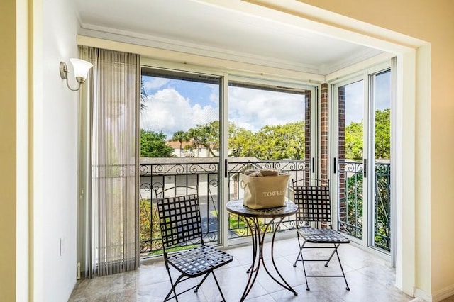 view of sunroom