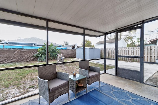 view of sunroom