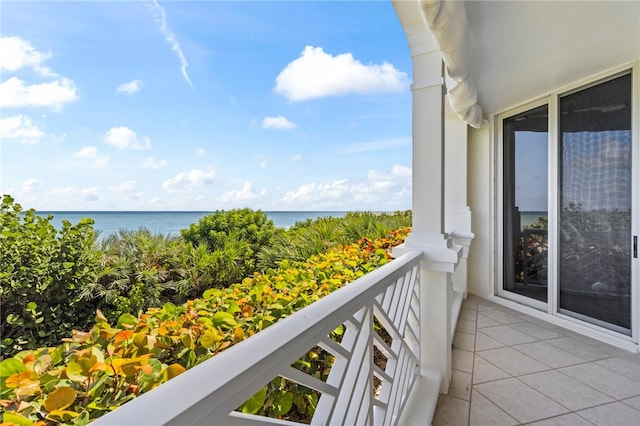 balcony with a water view