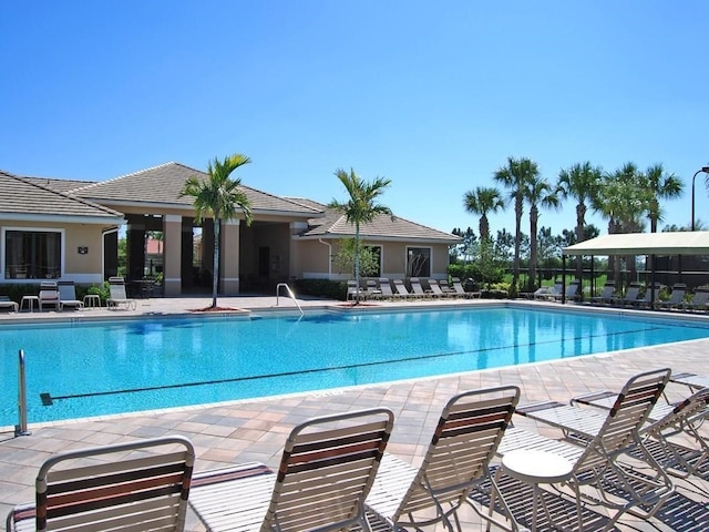 view of pool featuring a patio area