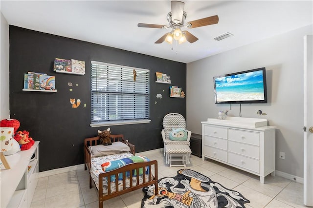 1635 71st Ct, Vero Beach, FL 32966 - bedroom featuring light tile patterned floors and a ceiling fan