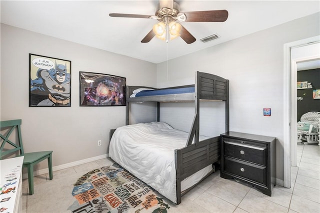 1635 71st Ct, Vero Beach, FL 32966 - bedroom featuring a ceiling fan and light tile patterned flooring