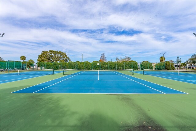 641 Hyacinth Cir, Barefoot Bay, FL 32976 - view of tennis court with fence