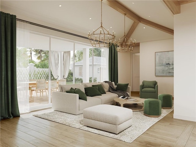 545 Date Palm Rd, Vero Beach, FL 32963 - living area featuring a chandelier and light wood finished floors