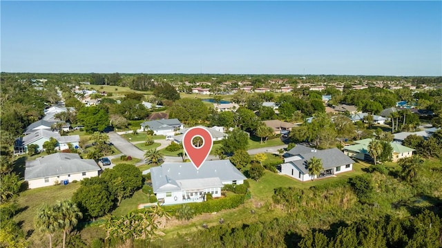 aerial view with a residential view