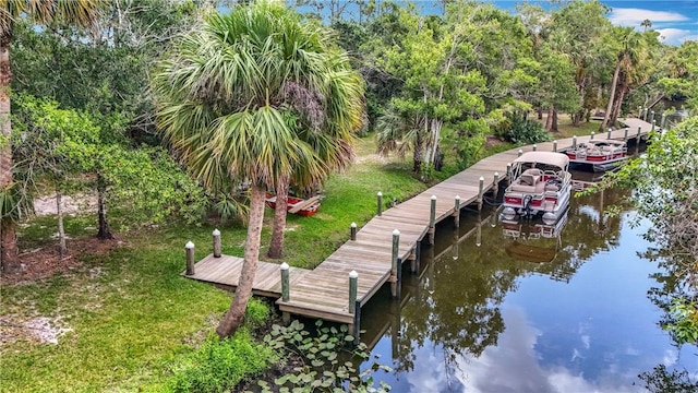 105 Charleston Oaks Dr, Port St Lucie, FL 34983 - dock area with a water view and view of scattered trees