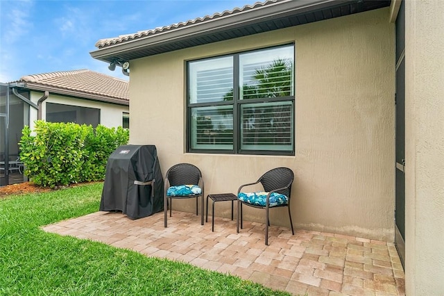 view of patio featuring grilling area