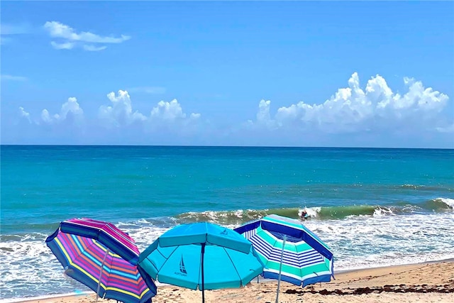 water view with a view of the beach