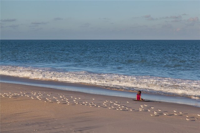 property view of water with a beach view